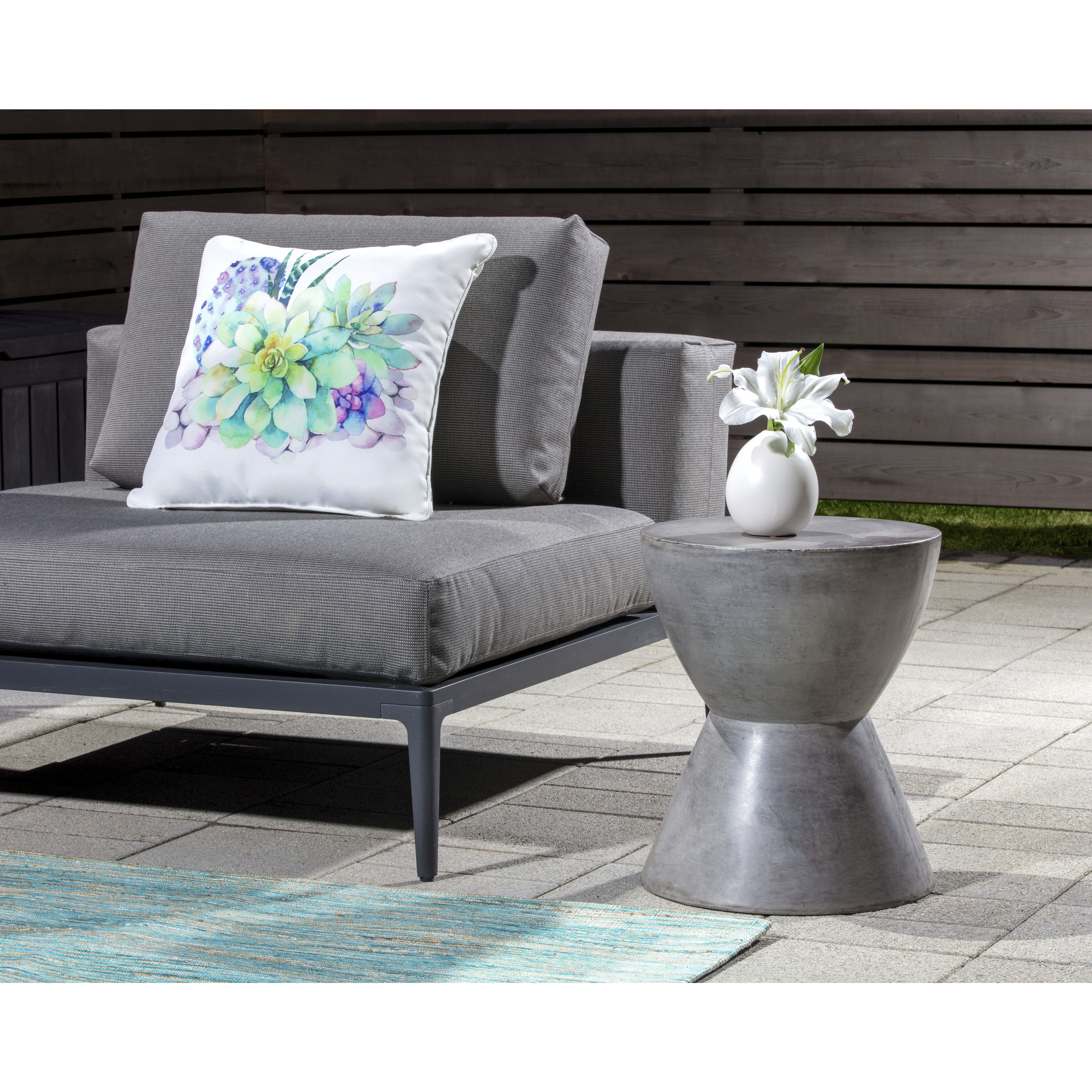Logan 18 X 15 inch Grey Outdoor End Table